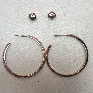 Kate Spade Rose Gold Large open hoops